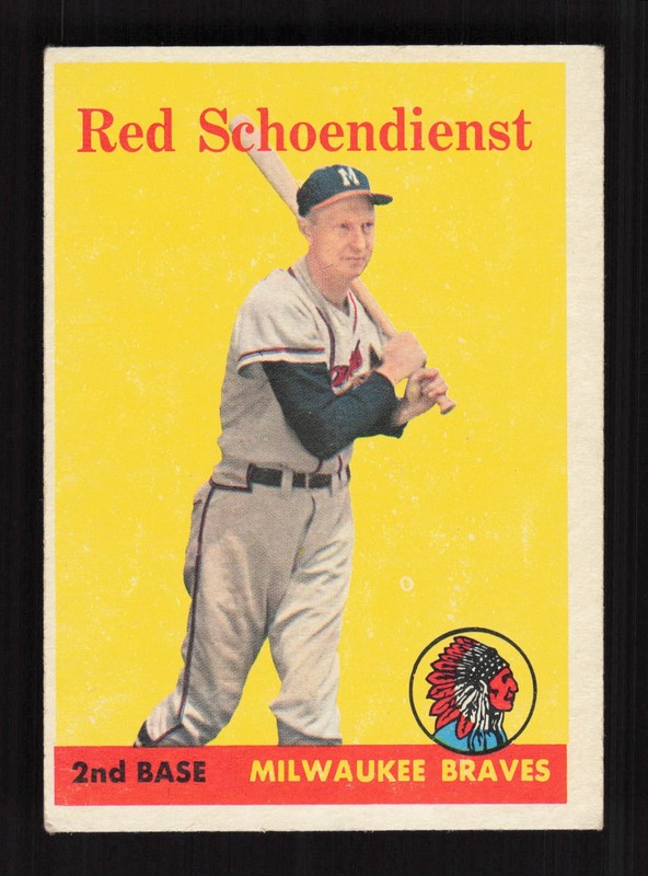 1958 Topps #190 Red Schoendienst VGEX h, front