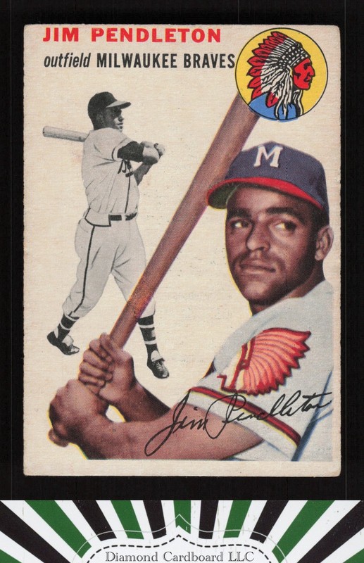 1954 Topps #165 Jim Pendleton VGEX b, front