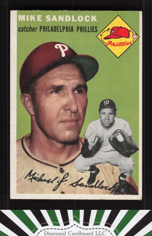 1954 Topps #104 Mike Sandlock VGEX+ b, front