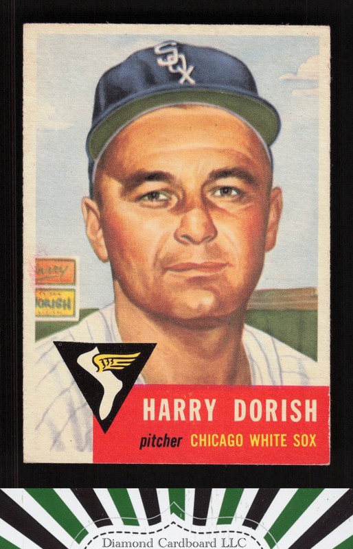 1953 Topps #145 Harry Dorish : Bio uses white text EXMT+ [CENTERED] h, front