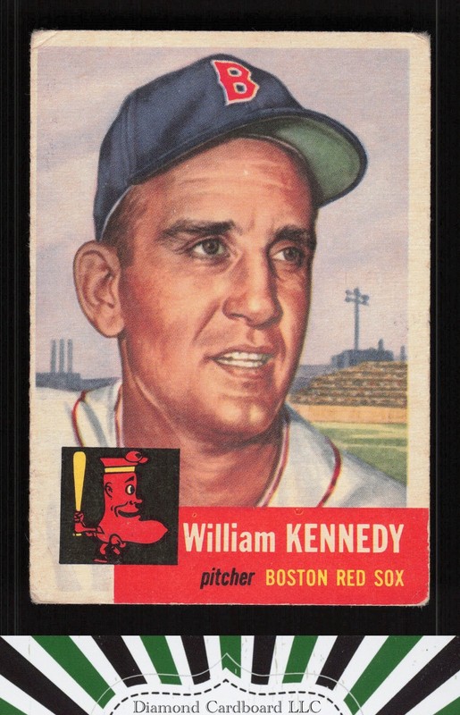 1953 Topps #94 Bill Kennedy : Bio uses white text GD a, front