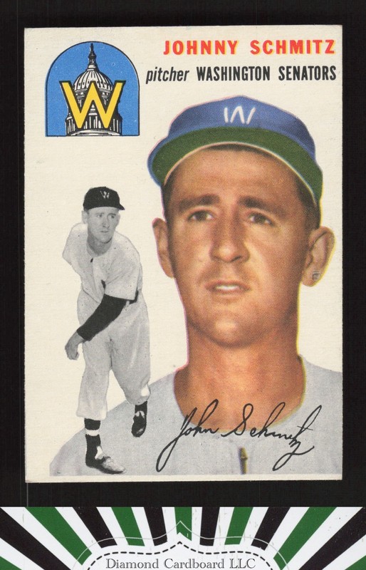 1954 Topps #33 Johnny Schmitz EXMT (MC) h, front
