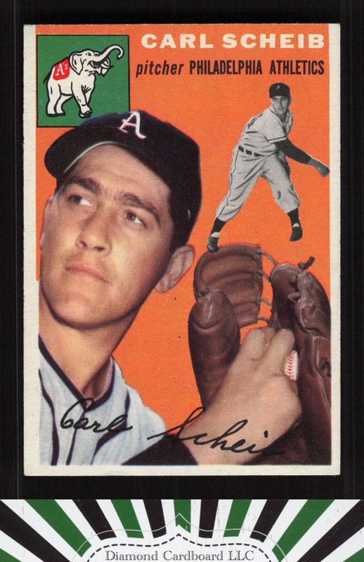 1954 Topps #118 Carl Scheib EXMT a, front