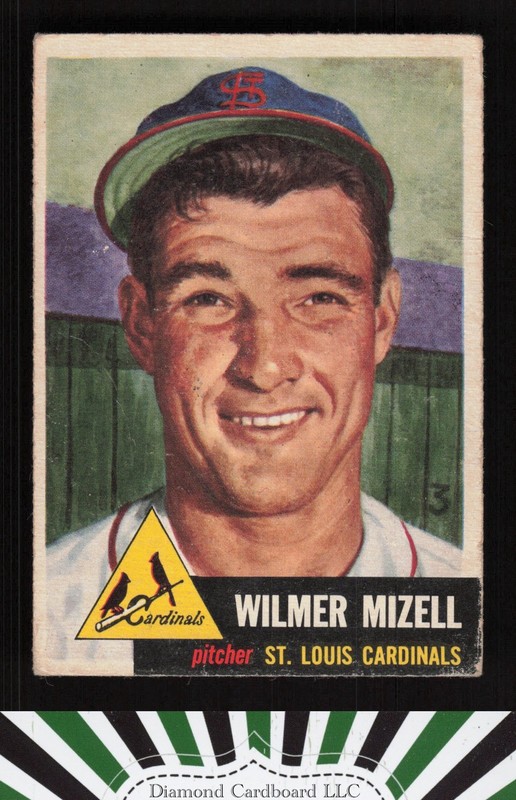 1953 Topps #128 Wilmer Mizell : Bio uses black text GD a, front