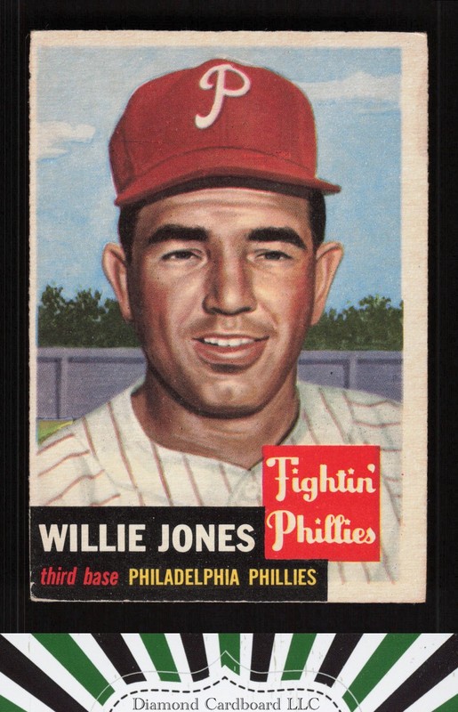 1953 Topps #88 Willie Jones : Bio uses white text VGEX e, front