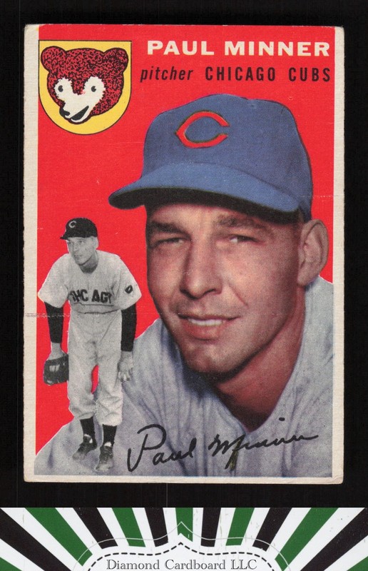 1954 Topps #28 Paul Minner VGEX h, front