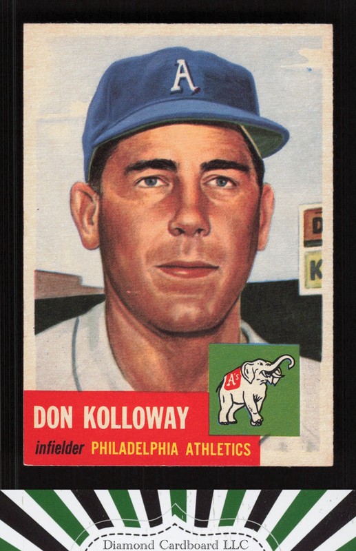 1953 Topps #97 Don Kolloway : Bio uses black text EXMT+ i, front