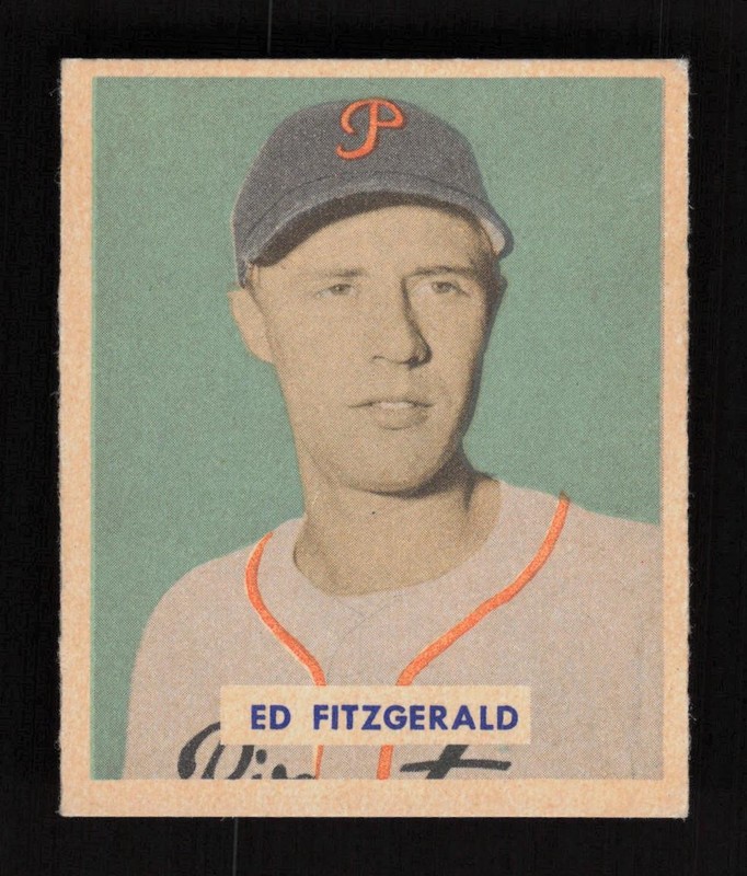 1949 Bowman #109 Ed FitzGerald Script Name VGEX+, front