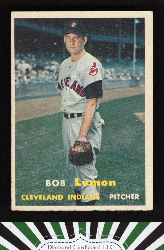 1957 Topps #120 Bob Lemon VGEX g, front