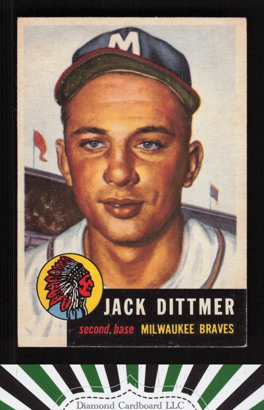 1953 Topps #212 Jack Dittmer EX g, front