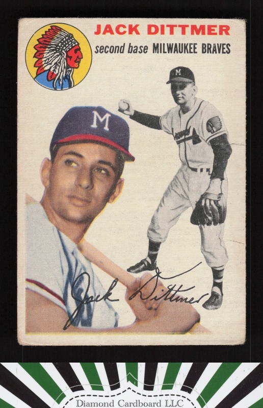 1954 Topps #53 Jack Dittmer GD g, front