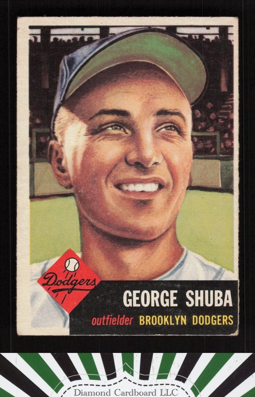 1953 Topps #34 George Shuba VG+ e, front