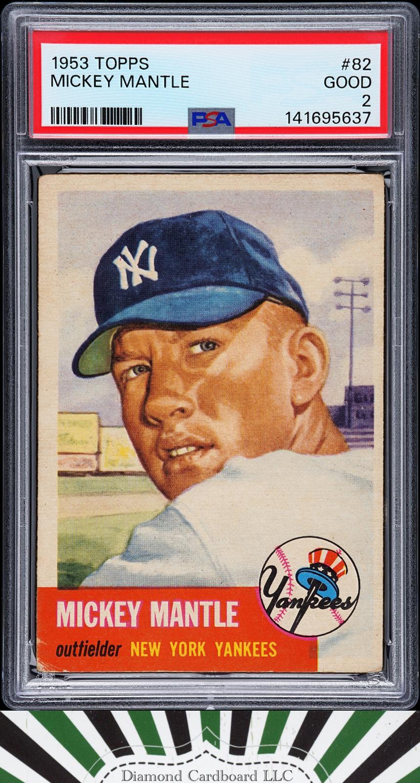 1953 Topps #82 Mickey Mantle PSA 2 [BEAUTIFUL COLORS], front
