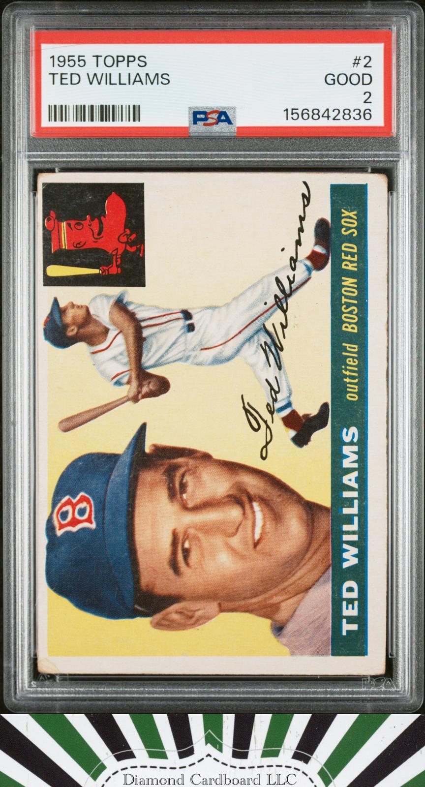 1955 Topps #2 Ted Williams PSA 2, front