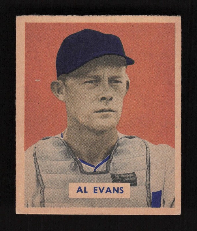 1949 Bowman #132 Al Evans Script Name VGEX+, front