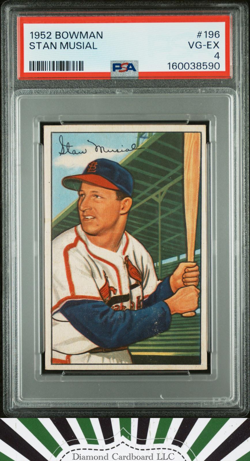 1952 Bowman #196 Stan Musial PSA 4 [BEAUTIFUL CARD], front