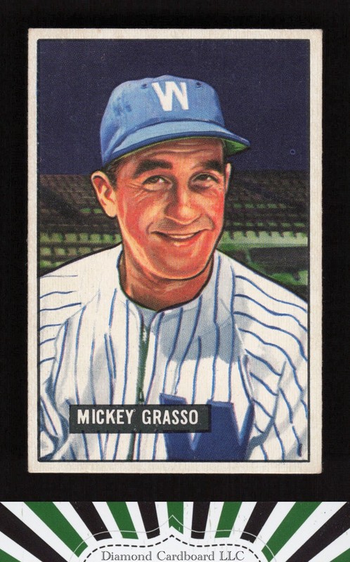 1951 Bowman #205 Mickey Grasso VGEX+, front