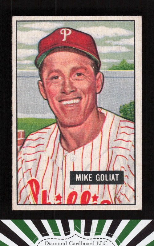 1951 Bowman #77 Mike Goliat VGEX+, front