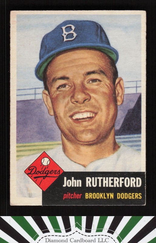 1953 Topps #137 John Rutherford : Bio uses black text VGEX f, front