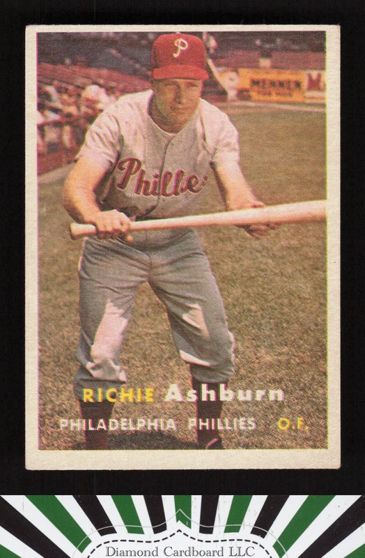 1957 Topps #70 Richie Ashburn VG+ d, front