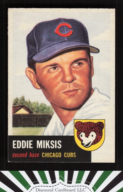 1953 Topps #39 Eddie Miksis EXMT [CENTERED] h, front
