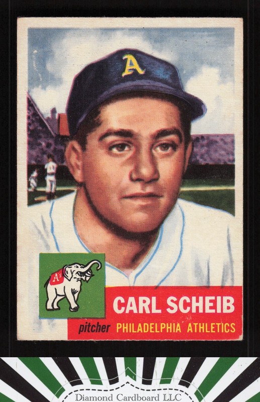 1953 Topps #57 Carl Scheib GD b, front