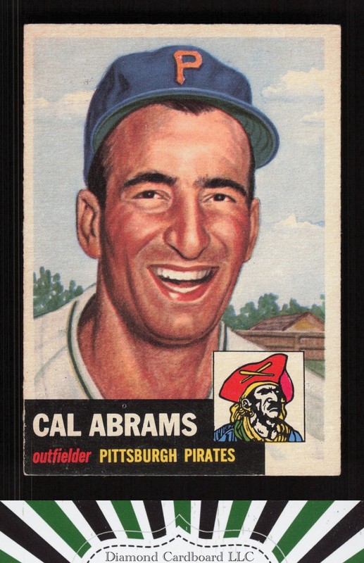 1953 Topps #98 Cal Abrams : Bio uses black text EX i, front