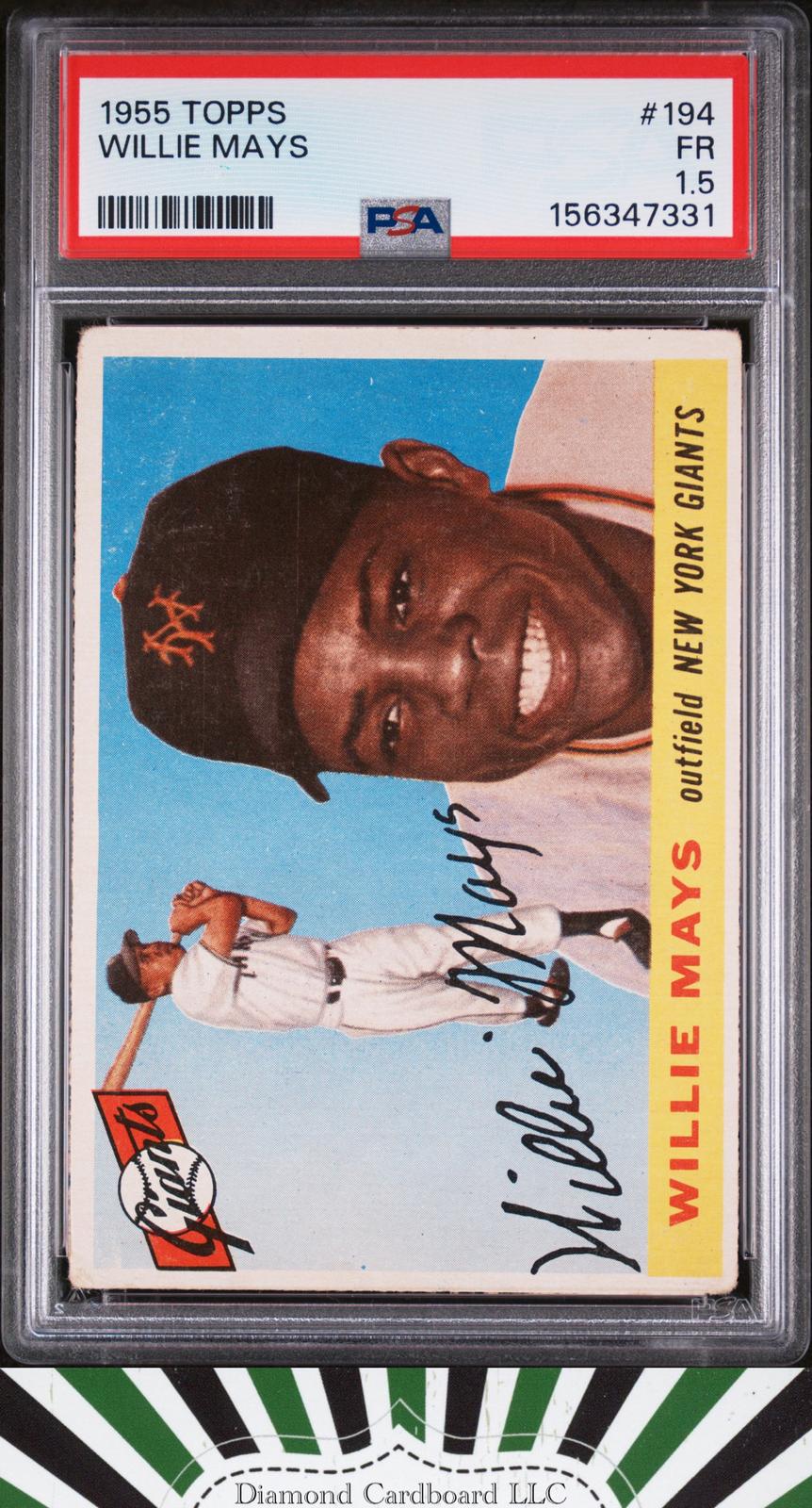 1955 Topps #194 Willie Mays PSA 1.5, front