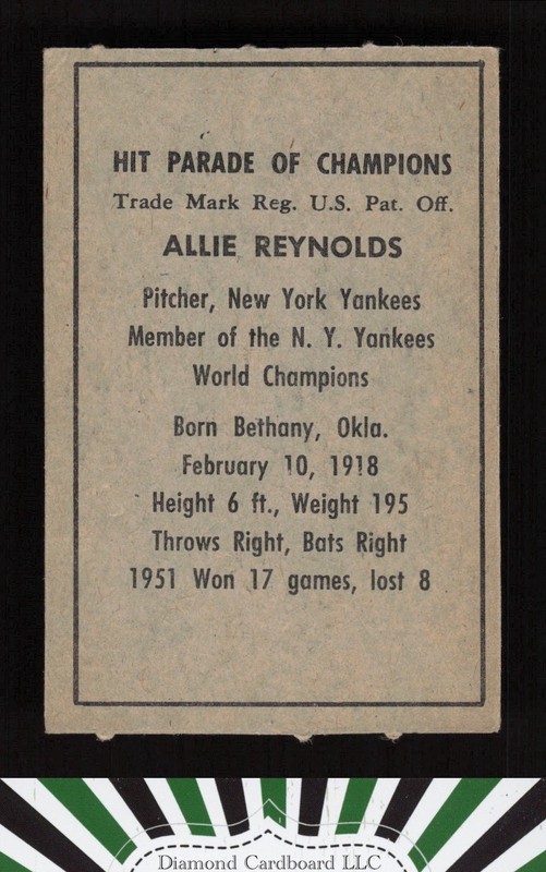 1952 Berk Ros Allie Reynolds EX, back