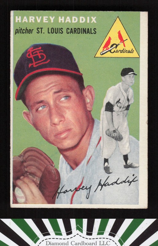 1954 Topps #9 Harvey Haddix VGEX m, front