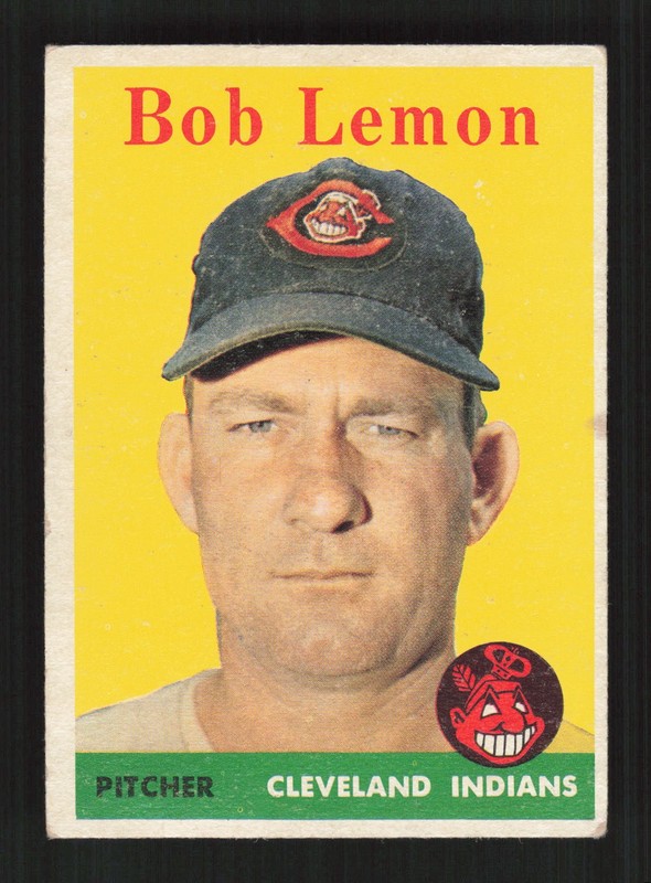 1958 Topps #2 Bob Lemon White Letters VG+ b, front