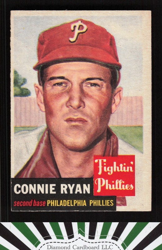 1953 Topps #102 Connie Ryan : Bio uses black text EX h, front