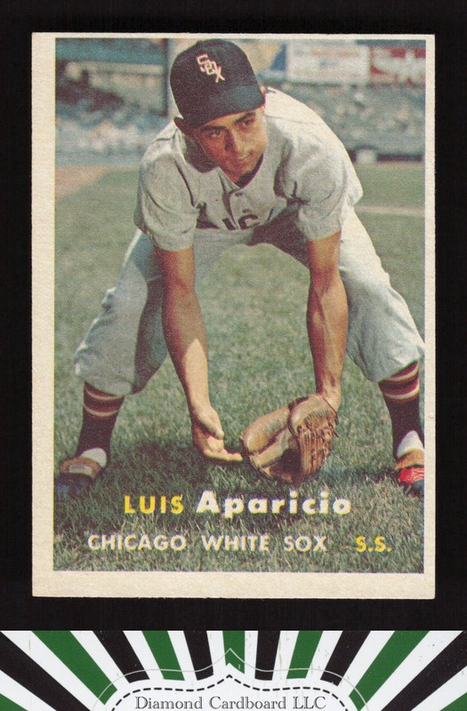 1957 Topps #7 Luis Aparicio EX g, front