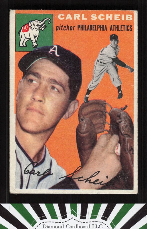 1954 Topps #118 Carl Scheib GD j, front