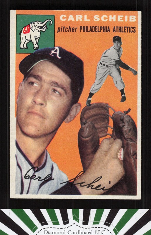 1954 Topps #118 Carl Scheib EX [GREAT EYE APPEAL] e, front