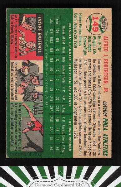 1954 Topps #149 Jim Robertson VG+ a, back