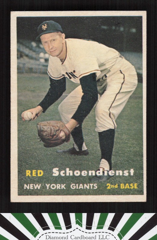 1957 Topps #154 Red Schoendienst EX k, front
