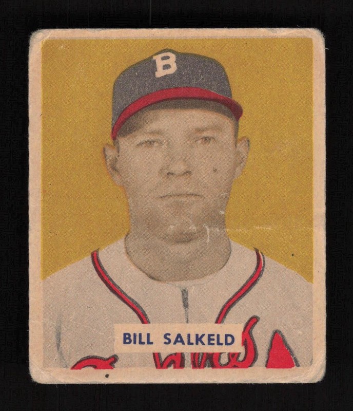 1949 Bowman #88b Bill Salkeld Name On Front GD, front