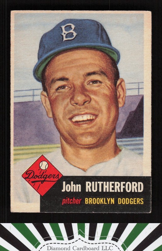 1953 Topps #137 John Rutherford : Bio uses black text VGEX c, front
