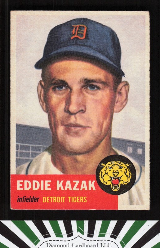 1953 Topps #194 Eddie Kazak VGEX+ g, front