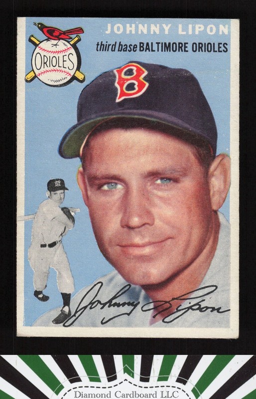 1954 Topps #19 Johnny Lipon GD+ d, front