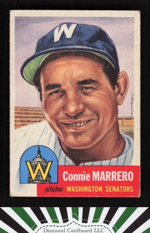 1953 Topps #13 Connie Marrero VGEX d, front