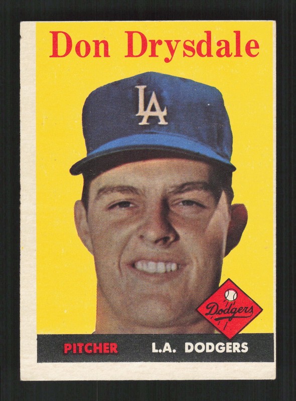 1958 Topps #25 Don Drysdale VG (MC) f, front