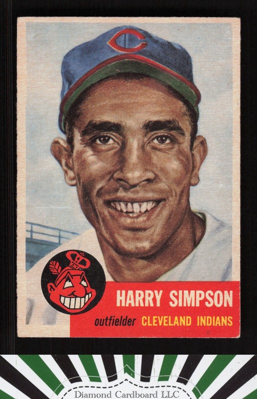 1953 Topps #150 Harry Simpson : Bio uses black text VGEX+ f, front