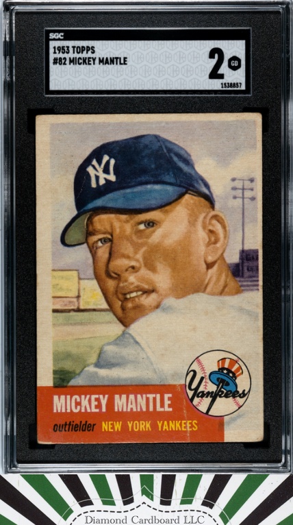 1953 Topps #82 Mickey Mantle SGC 2, front