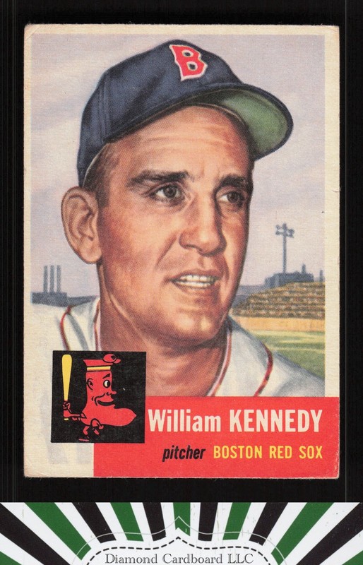1953 Topps #94 Bill Kennedy : Bio uses white text VG c, front