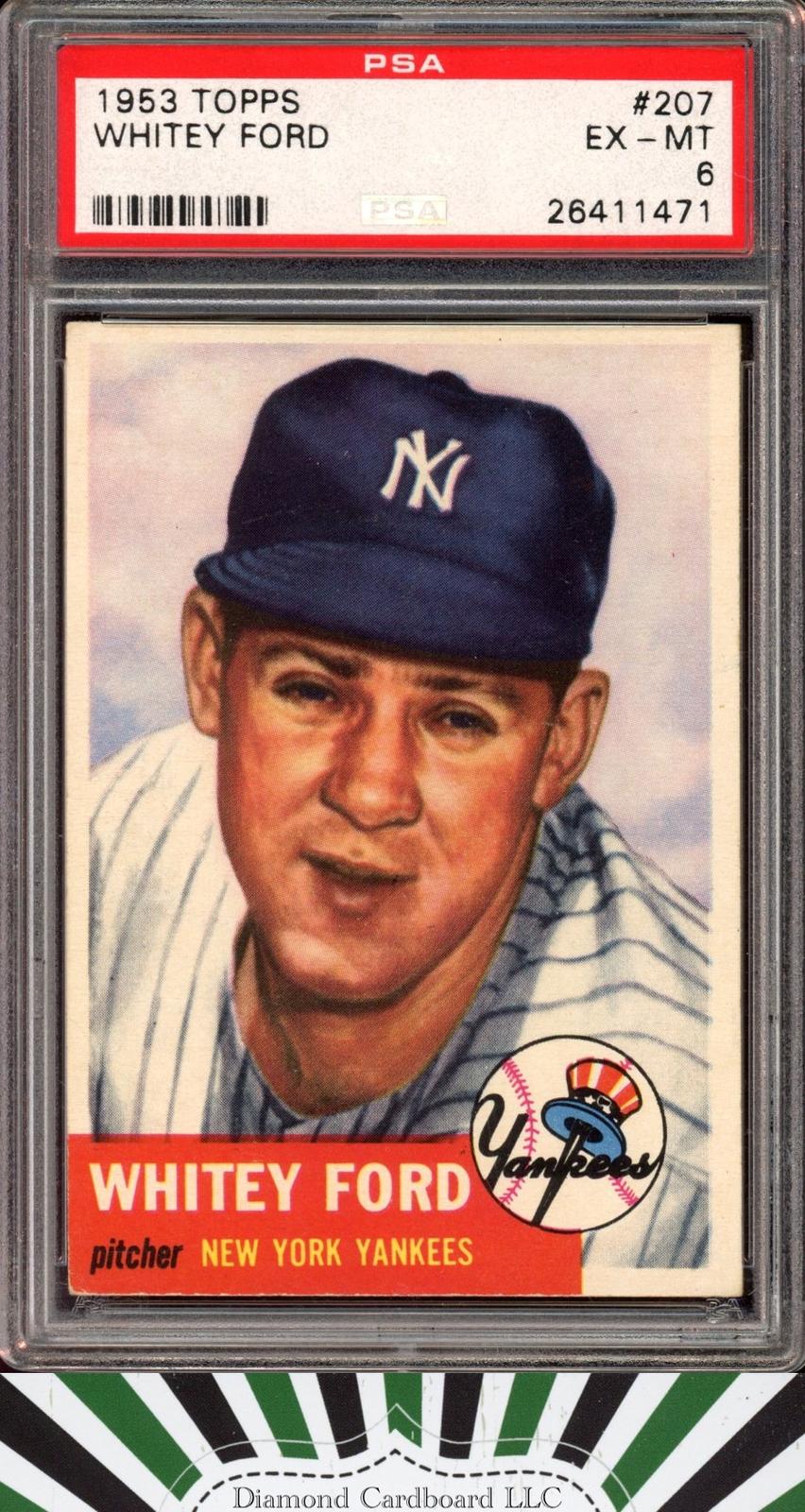 1953 Topps #207 Whitey Ford PSA 6 [STUNNING EYE APPEAL], front
