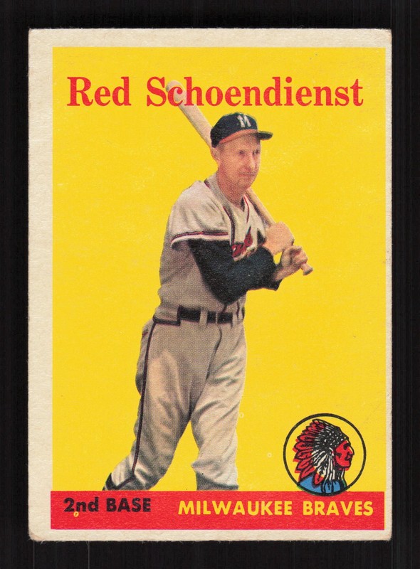 1958 Topps #190 Red Schoendienst VGEX d, front