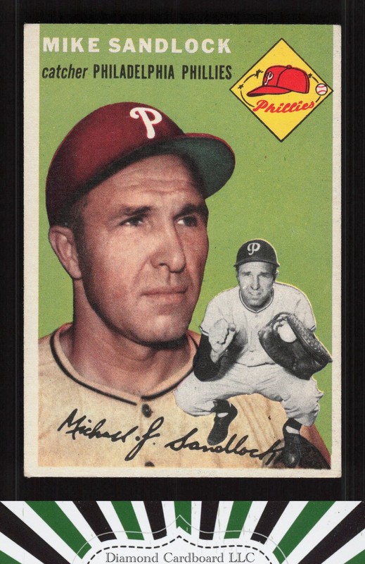 1954 Topps #104 Mike Sandlock EX f, front