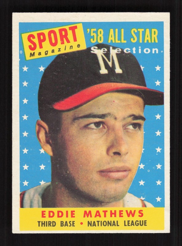 1958 Topps #480 Eddie Mathews EXMT j, front